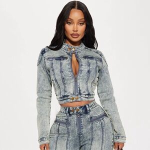 Fashion Nova Blue Jean Jacket
